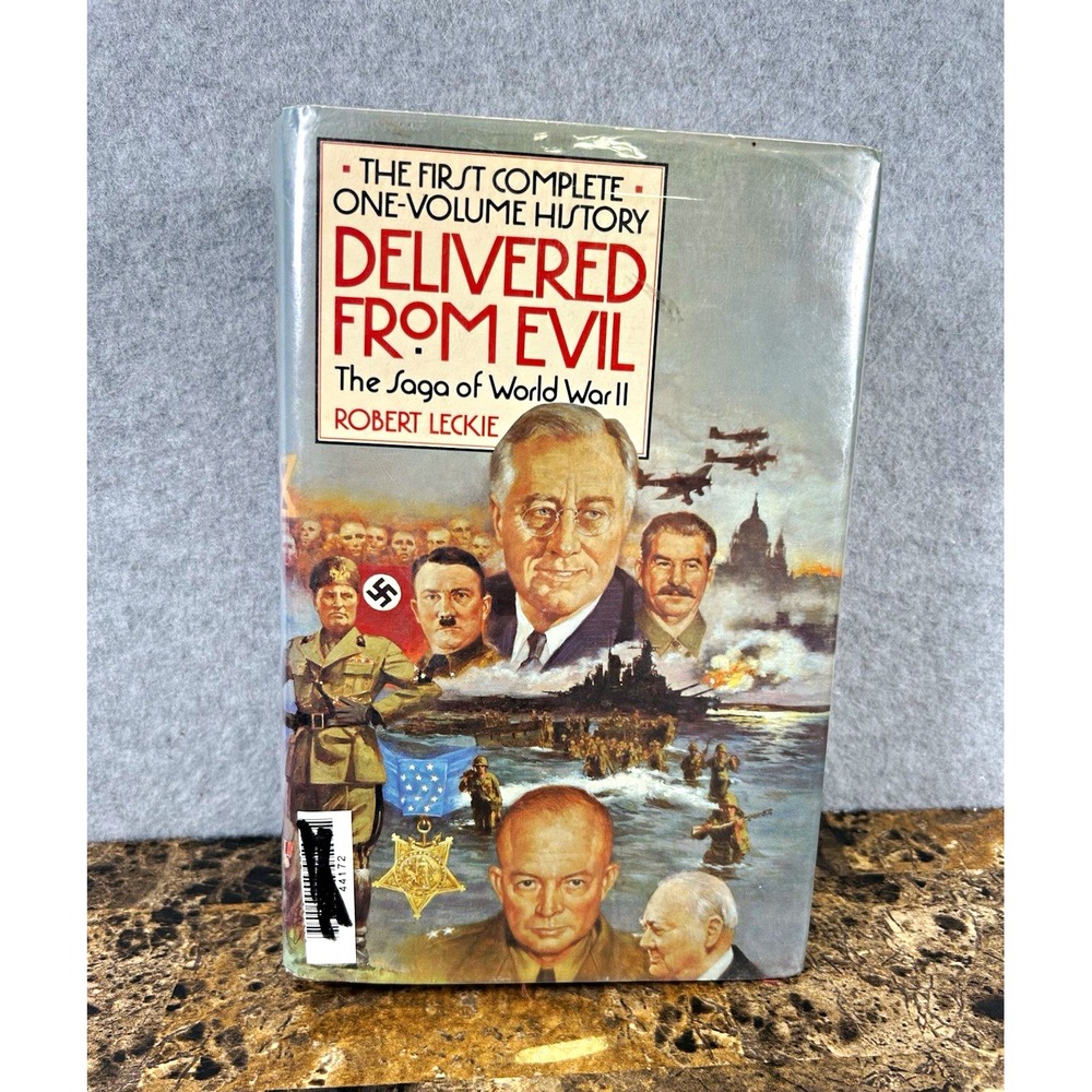 Robert Leckie Delivered from Evil WWII Hardcover 1987 First Edition Ex Libris